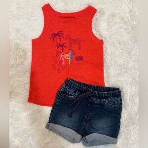 Cat & Jack Outfit Shorts And Tank Size 18M